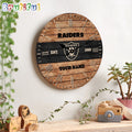 NFL Las Vegas Raiders Clock Custom Name Wooden Clock