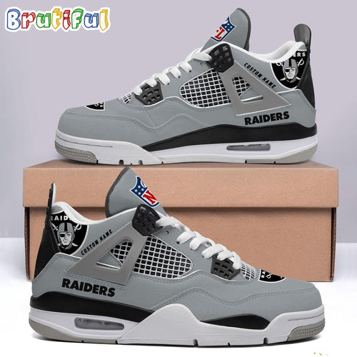 NFL Las Vegas Raiders Football Team Air Jordan 4 Shoes Sneaker