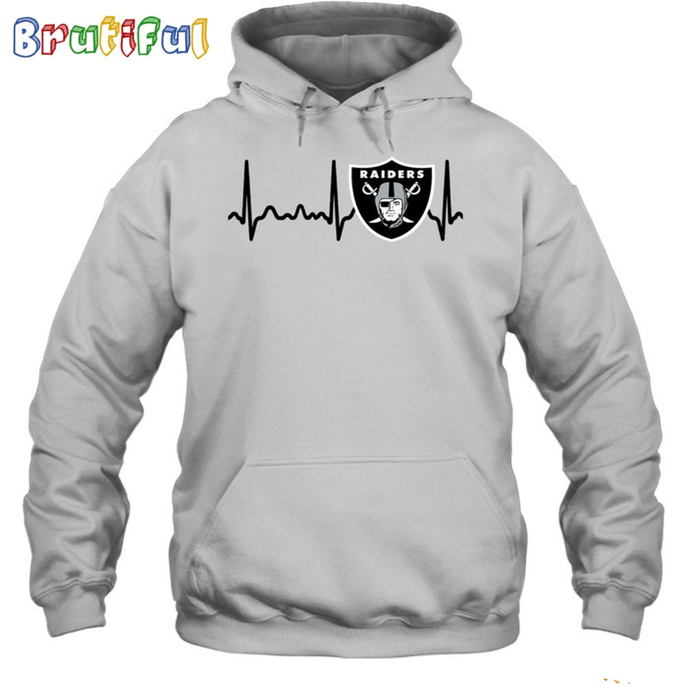 NFL Las Vegas Raiders Heartbeat Hoodie Unisex Football T-Shirt Hoodie