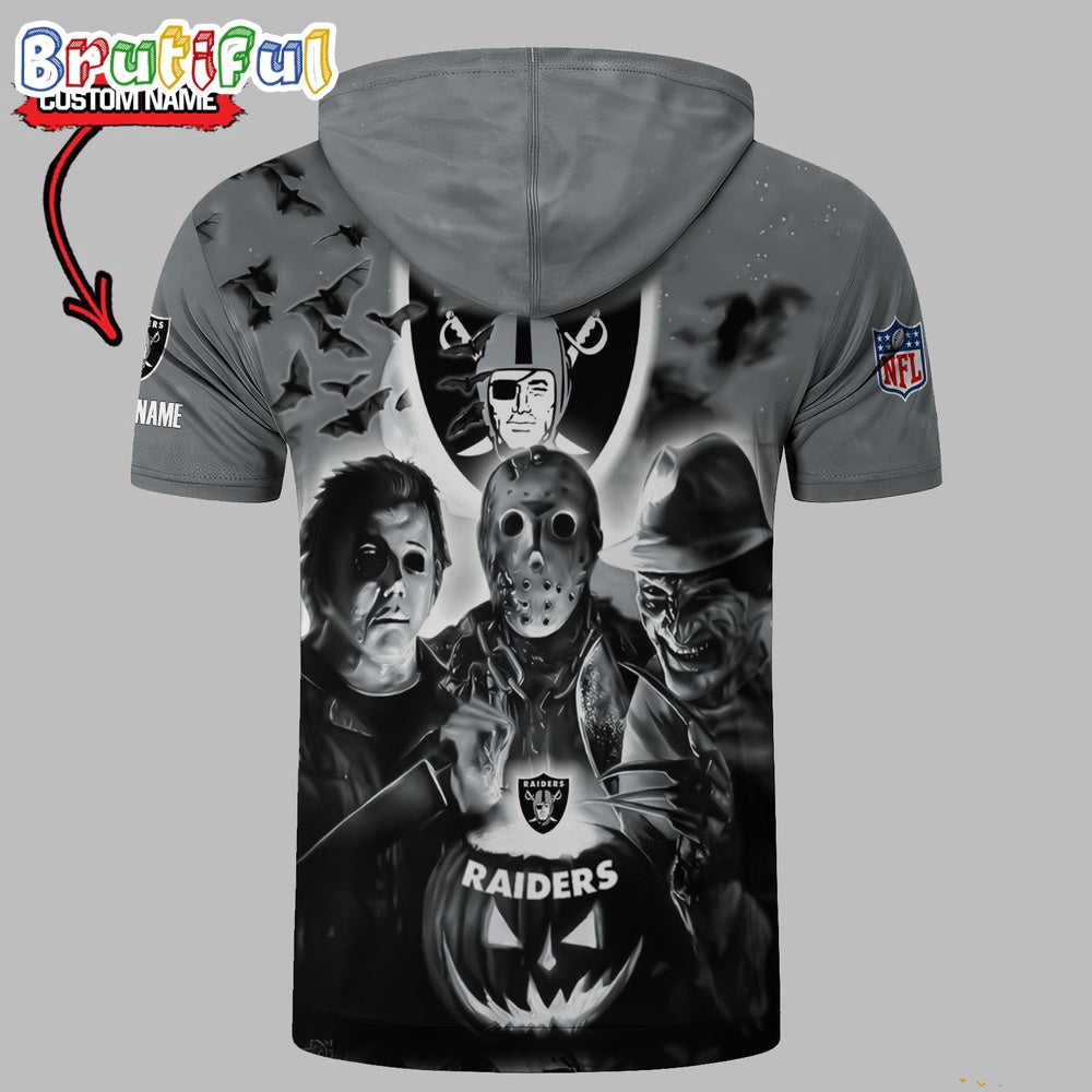 NFL Las Vegas Raiders Horror Characters Essential Halloween Sleeveless Hoodie