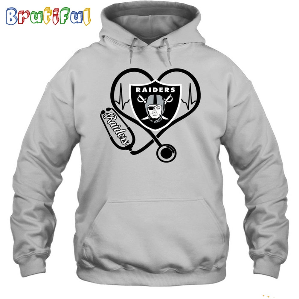 NFL Las Vegas Raiders Nurse Love Hoodie Unisex Football T-Shirt Hoodie