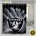 NFL Las Vegas Raiders Shower Curtain Set For Bathroom Decor Meaningful Gift