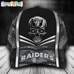 NFL Las Vegas Raiders Special Halloween Skull Custom Baseball Cap