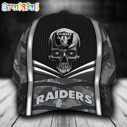 NFL Las Vegas Raiders Special Halloween Skull Custom Baseball Cap