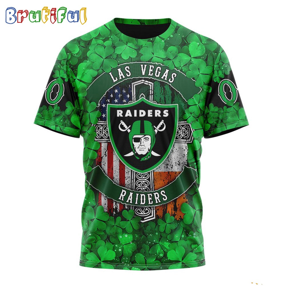 NFL Las Vegas Raiders T-Shirt Special Design 3D T-Shirt St Patrick Day