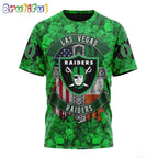 NFL Las Vegas Raiders T-Shirt Special Design 3D T-Shirt St Patrick Day