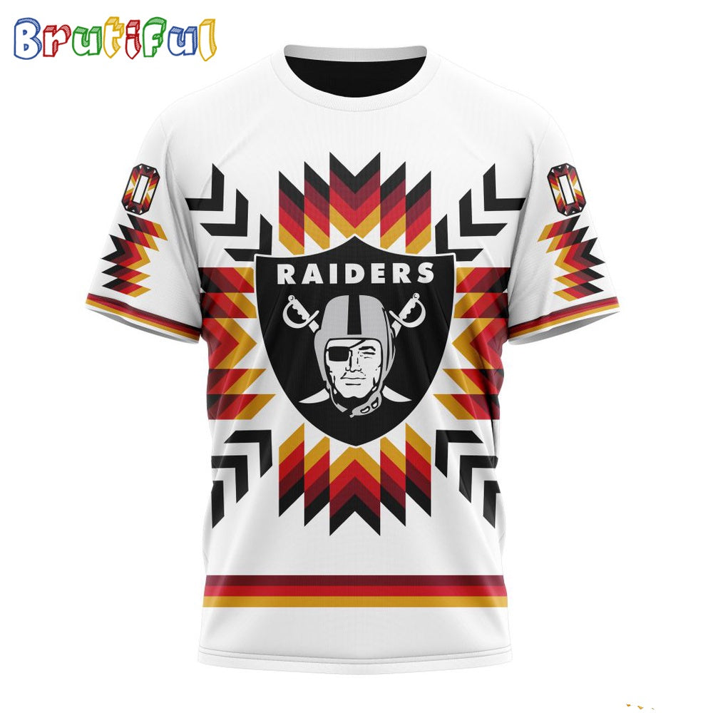 NFL Las Vegas Raiders T-Shirt Special Design With Native Pattern