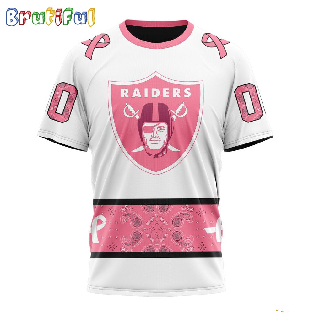 NFL Las Vegas Raiders T-Shirt Special Pink Design Fight Breast Cancer