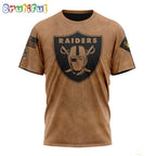 NFL Las Vegas Raiders T-Shirt Special Salute To Service For Veterans Day Full Printed T-Shirt