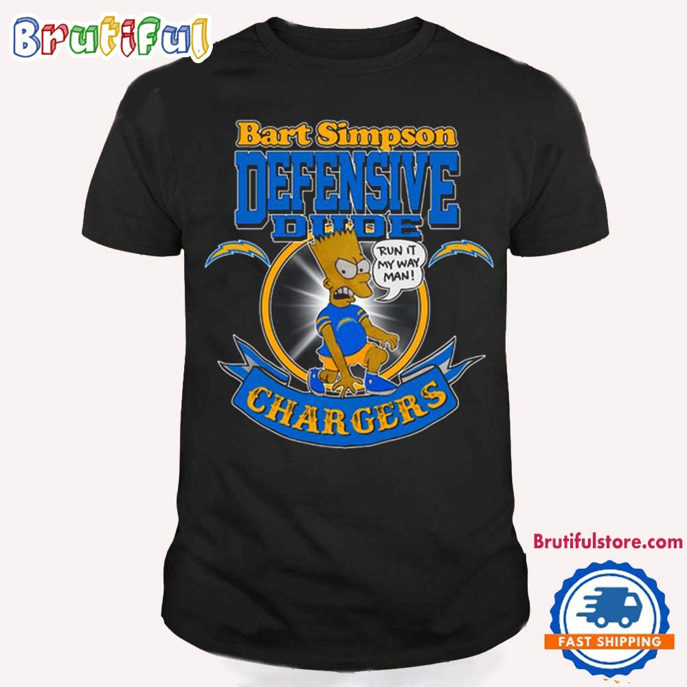 NFL Los Angeles Chargers Bart Simpson Defensive Dude T Shirt