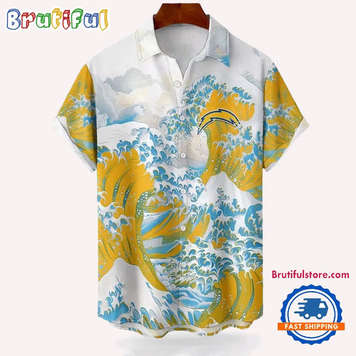 NFL Los Angeles Chargers Football Special Great Wave Hawaiian Shirt