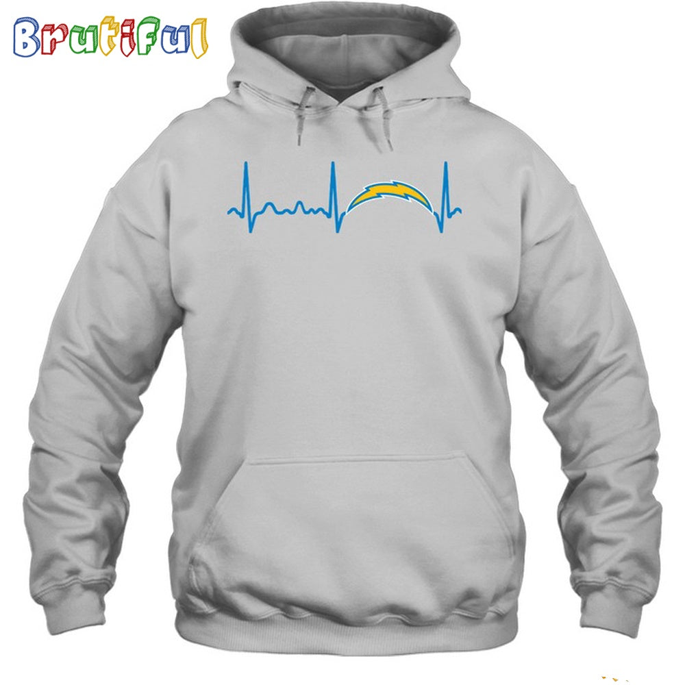 NFL Los Angeles Chargers Heartbeat Hoodie Unisex Football T-Shirt Hoodie
