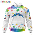 NFL Los Angeles Chargers Hoodie Special Autism Awareness Design All Over Print Hoodie