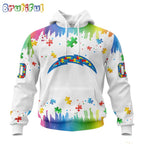 NFL Los Angeles Chargers Hoodie Special Autism Awareness Design All Over Print Hoodie