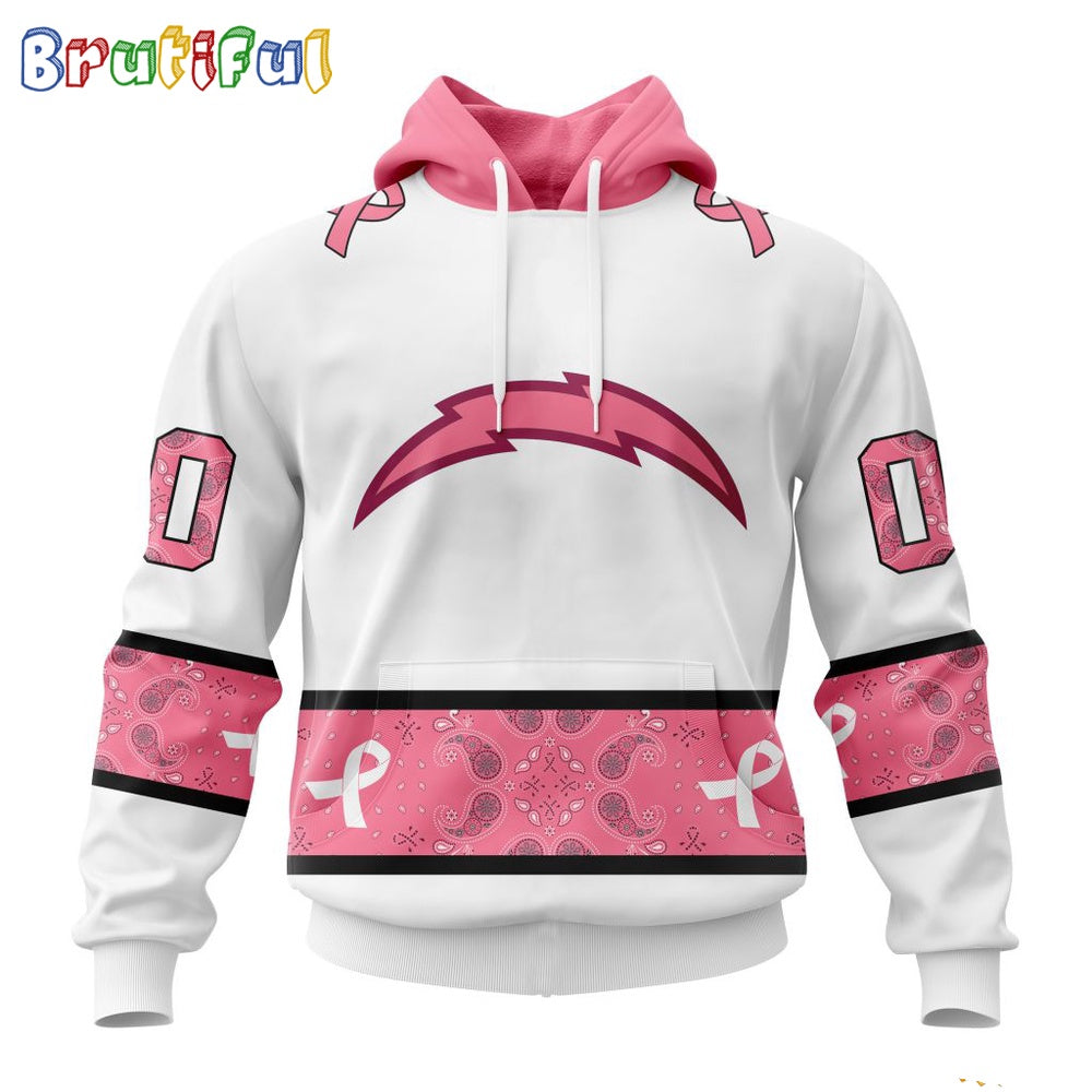 NFL Los Angeles Chargers Hoodie Special Pink Design Fight Breast Cancer
