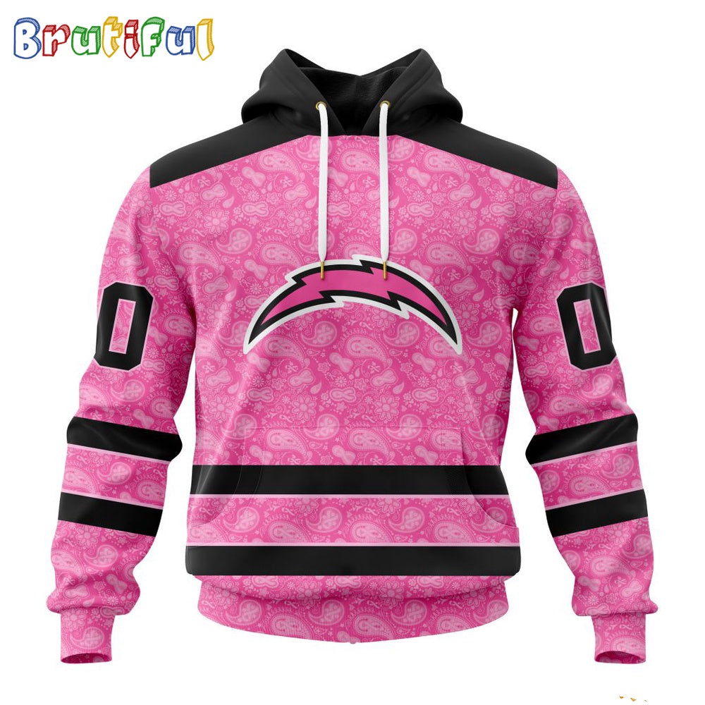 NFL Los Angeles Chargers Hoodie Special Pink Hoodie Design Fight Breast Cancer