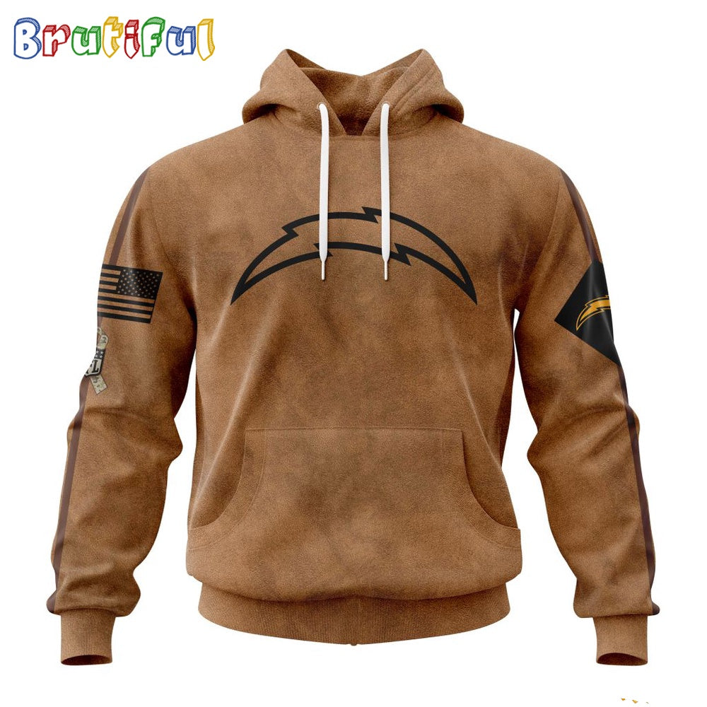 NFL Los Angeles Chargers Hoodie Special Salute To Service For Veterans Day Full Printed Hoodie