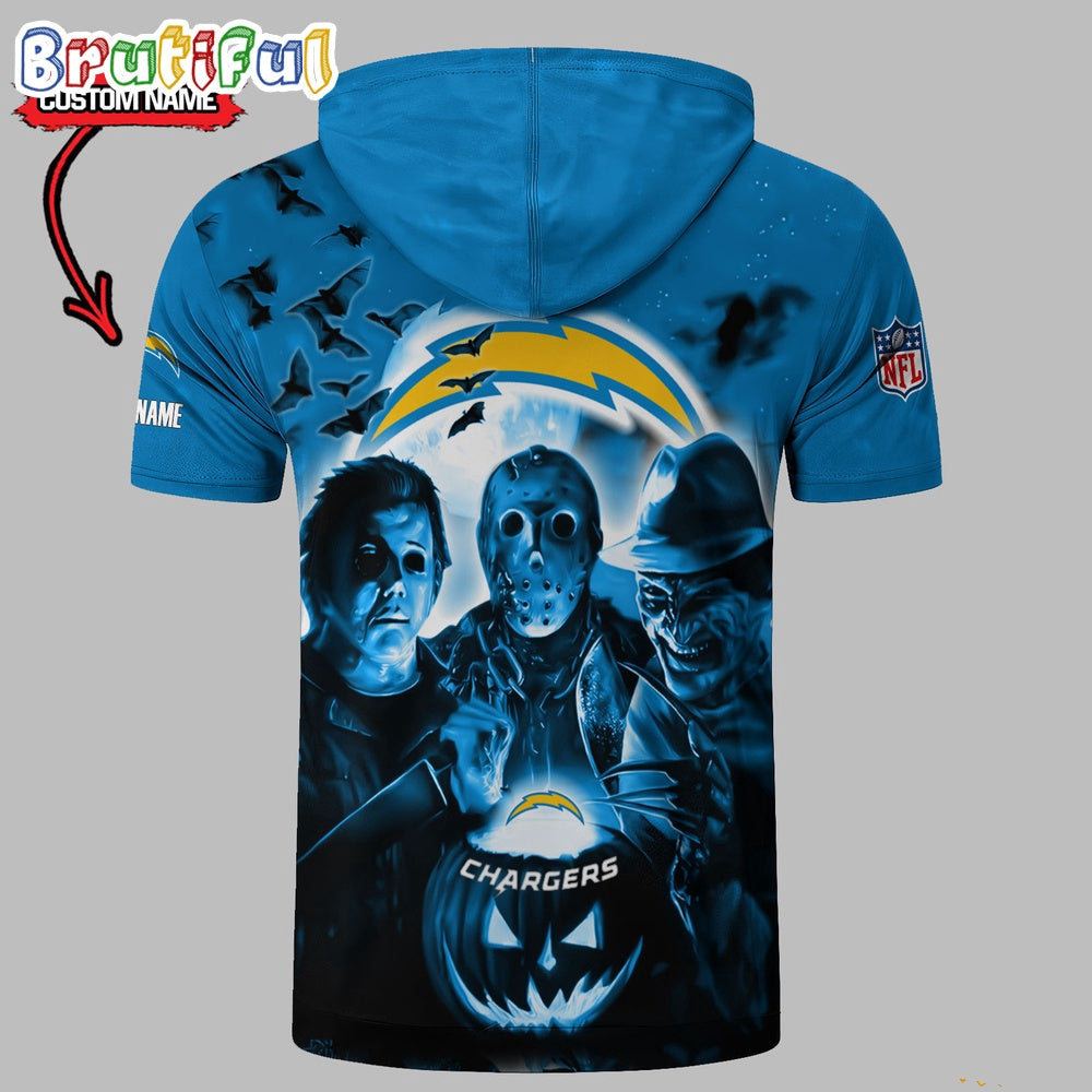 NFL Los Angeles Chargers Horror Characters Essential Halloween Sleeveless Hoodie