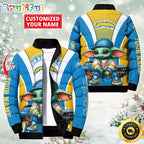 NFL Los Angeles Chargers Puffer Jacket Baby Yoda Custom Jacket