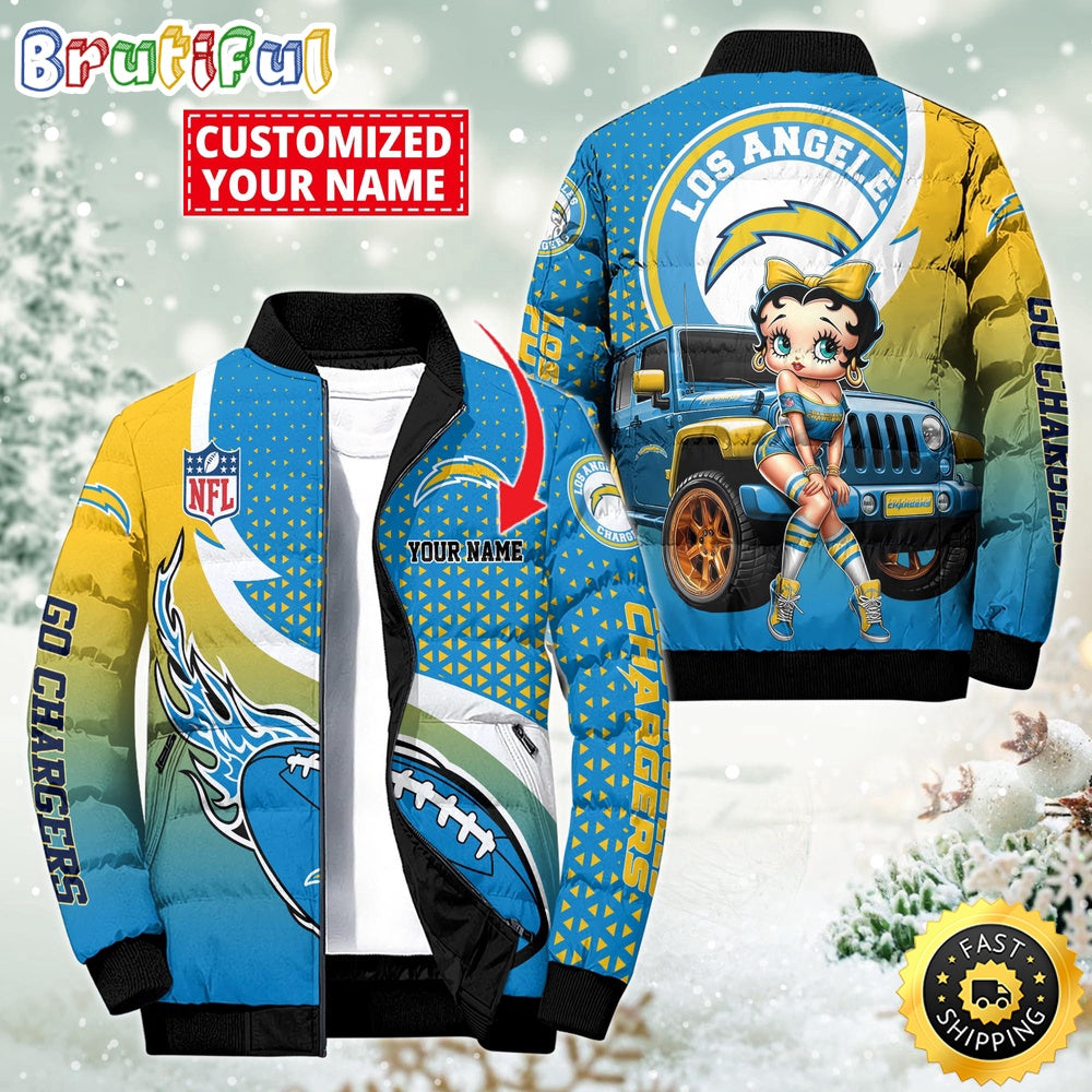 NFL Los Angeles Chargers Puffer Jacket Betty Boop Custom Jacket