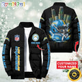 NFL Los Angeles Chargers Puffer Jacket City Logo Print Jacket For Fans
