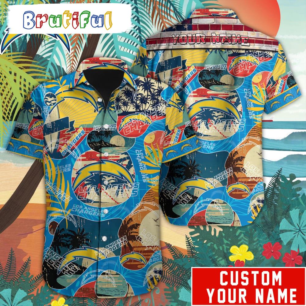 NFL Los Angeles Chargers Retro Hawaiian Shirt Special Vintage Style Hawaiian Button Shirt