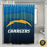 NFL Los Angeles Chargers Shower Curtain Set For Bathroom Decor