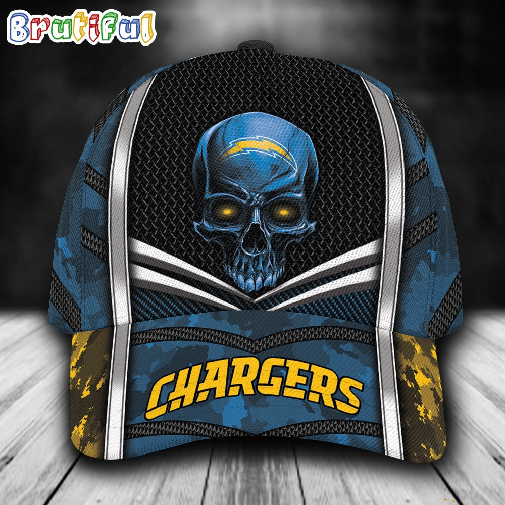 NFL Los Angeles Chargers Special Halloween Skull Custom Baseball Cap