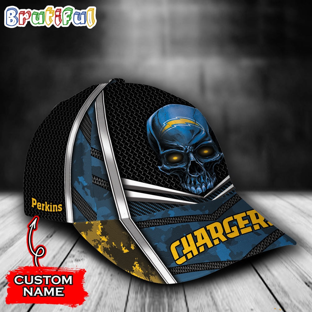 NFL Los Angeles Chargers Special Halloween Skull Custom Baseball Cap