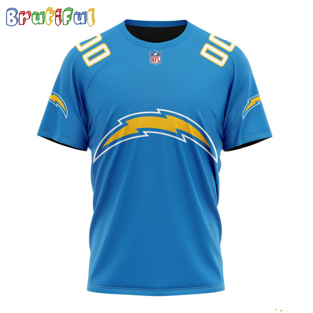 NFL Los Angeles Chargers T-Shirt 2024 Personalized Name And Number Unisex T-Shirt