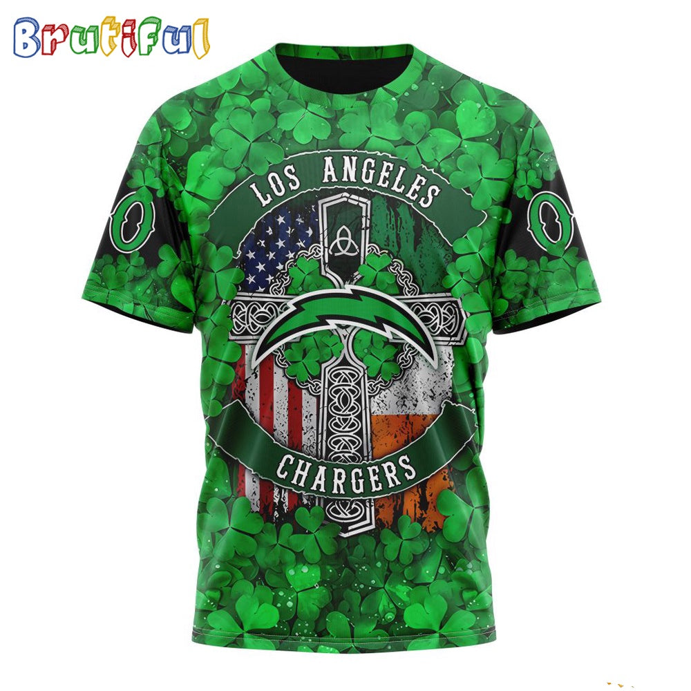 NFL Los Angeles Chargers T-Shirt Special Design 3D T-Shirt St Patrick Day