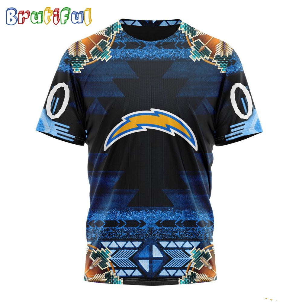 NFL Los Angeles Chargers T-Shirt Special Native Costume Design T-Shirt