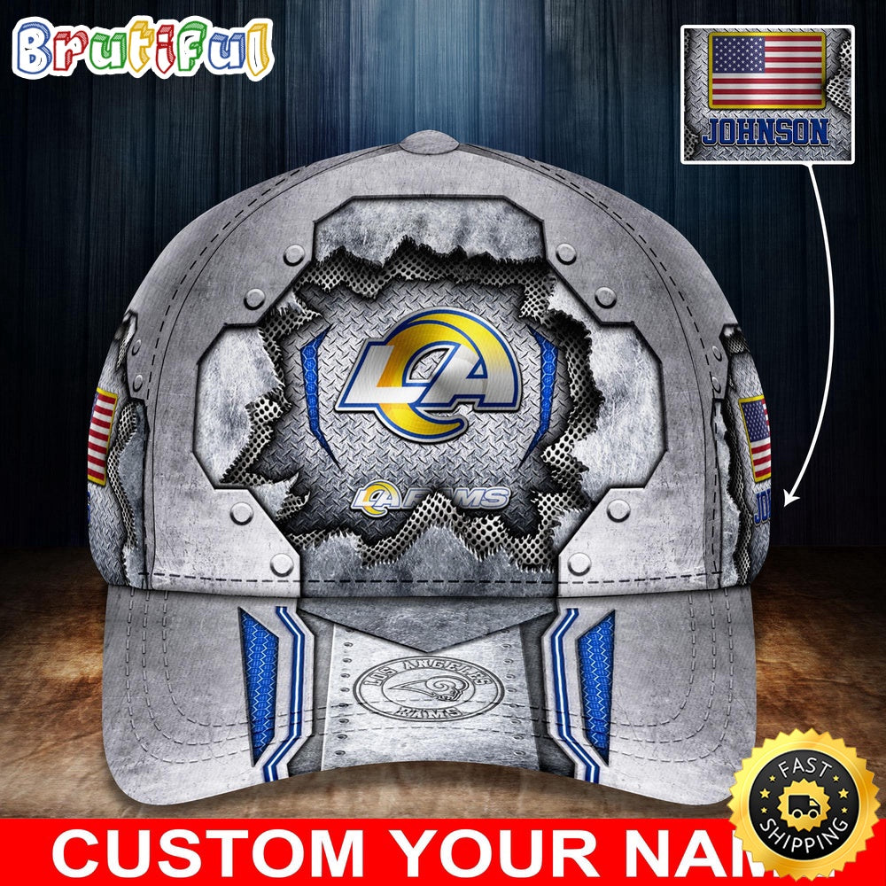 NFL Los Angeles Rams Baseball Cap Silver Metalic Pattern Cap