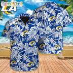 NFL Los Angeles Rams Hawaiian Shirt Tropical Leafs Design Aloha Shirts