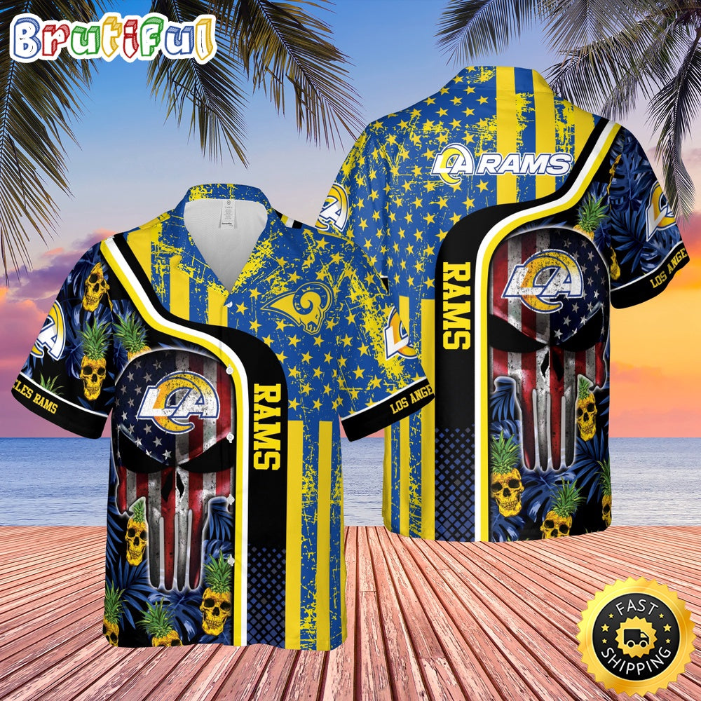 NFL Los Angeles Rams Hawaiian Shirts Skull Halloween Embrace Game Day Island Style