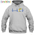 NFL Los Angeles Rams Heartbeat Hoodie Unisex Football T-Shirt Hoodie