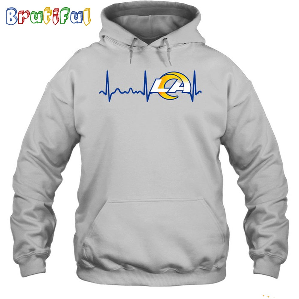 NFL Los Angeles Rams Heartbeat Hoodie Unisex Football T-Shirt Hoodie