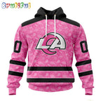 NFL Los Angeles Rams Hoodie Special Pink Hoodie Design Fight Breast Cancer