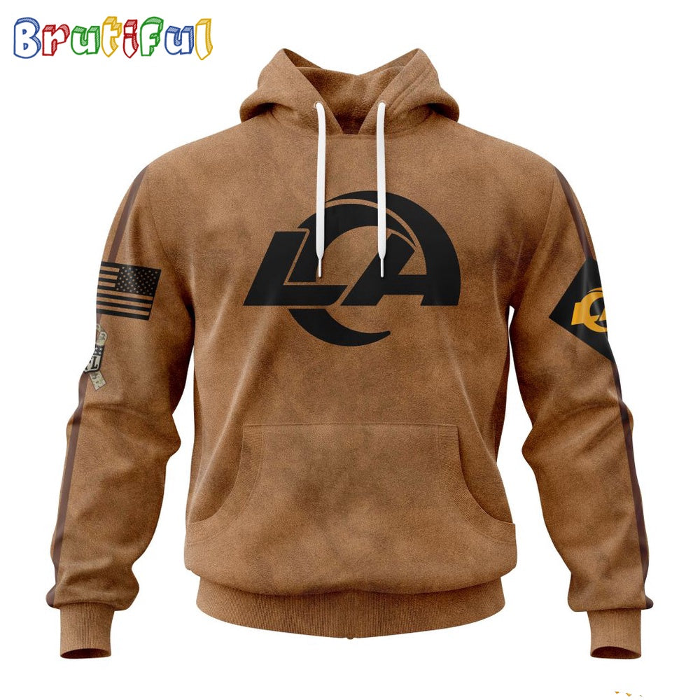 NFL Los Angeles Rams Hoodie Special Salute To Service For Veterans Day Full Printed Hoodie
