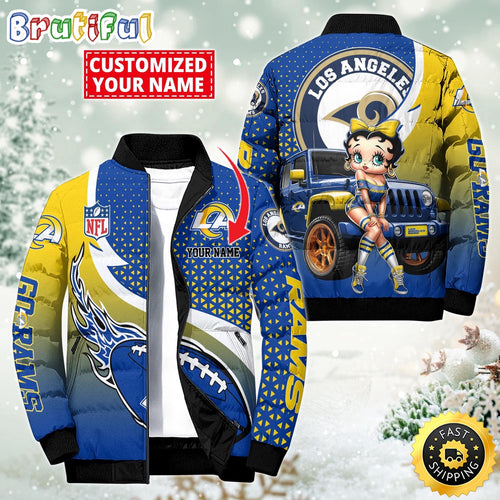 NFL Los Angeles Rams Puffer Jacket Betty Boop Custom Jacket