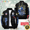NFL Los Angeles Rams Puffer Jacket City Logo Print Jacket For Fans