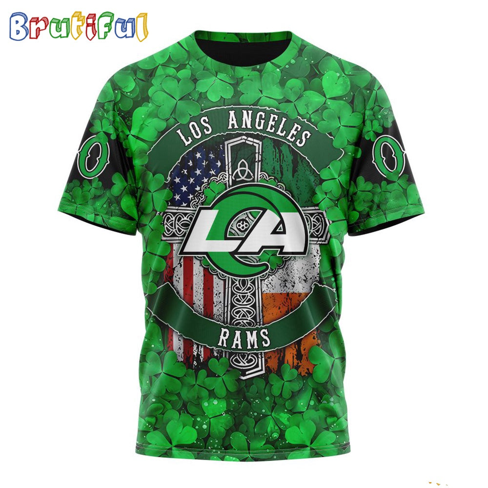 NFL Los Angeles Rams T-Shirt Special Design 3D T-Shirt St Patrick Day