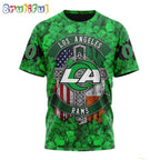 NFL Los Angeles Rams T-Shirt Special Design 3D T-Shirt St Patrick Day