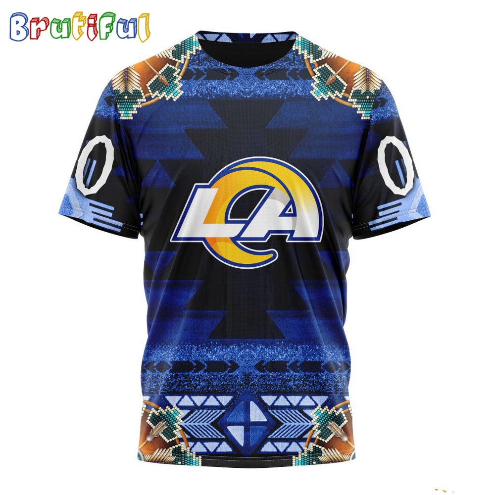 NFL Los Angeles Rams T-Shirt Special Native Costume Design T-Shirt