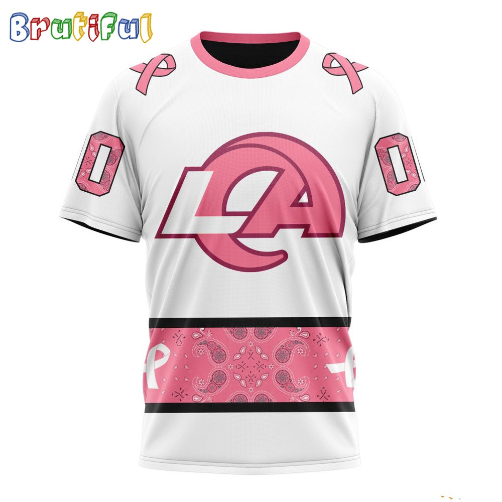 NFL Los Angeles Rams T-Shirt Special Pink Design Fight Breast Cancer