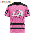 NFL Los Angeles Rams T-Shirt Special Pink T-Shirt Design Fight Breast Cancer