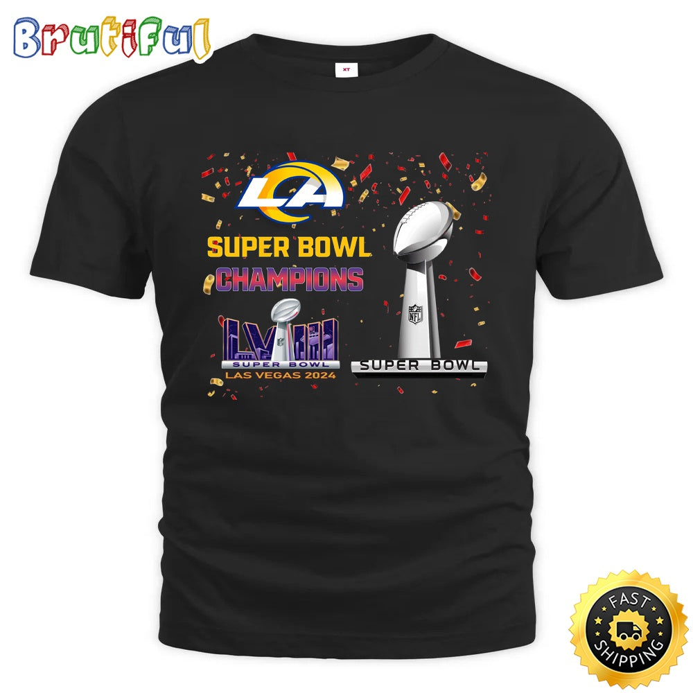 NFL Los Angeles Rams T Shirt Super Bowl LVIII 2024 Las Vegas Champions Unisex Tshirt
