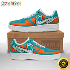 NFL Miami Dolphins Air Force 1 Shoes Football Sneaker Shoes