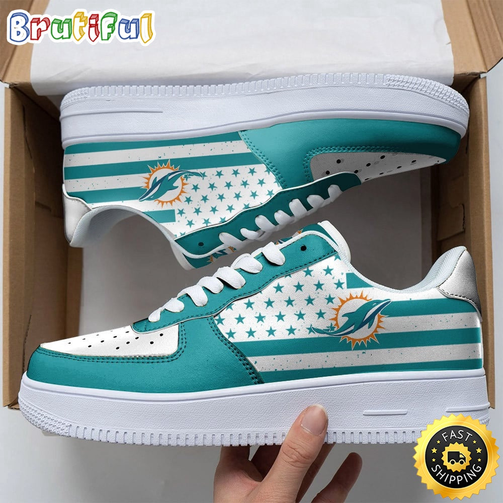NFL Miami Dolphins Air Force 1 Shoes Urban Streetwear Shoes