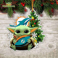 NFL Miami Dolphins Baby Yoda Christmas Ornament Xmas Tree Decoration